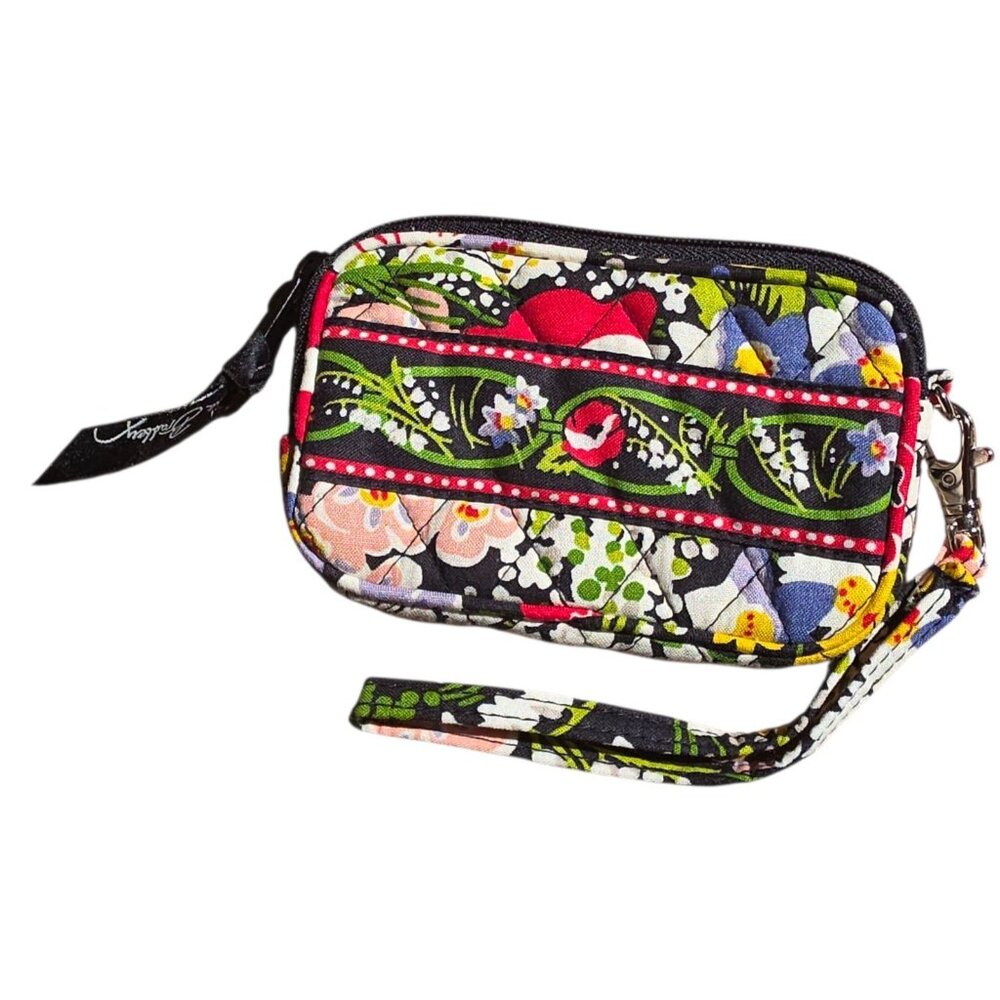 Vera Bradley Poppy Fields Tech Case Floral Coin Wristlet Purse Quilted - Picture 2 of 5
